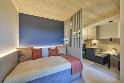 Gesundes Wohnen vor den Toren Münchens – 1-Zimmer vollmöbliert im HOKI Living Holzkirchen