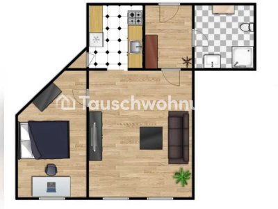 Tauschwohnung: 2-Raum Wohnung im Waldstraßenviertel