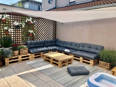 Großzügige 3,5-Zimmer-Maisonette-Wohnung mit riesiger Dachterrasse in zentraler Lage