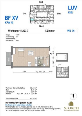 Baufeld XV KfW 40 1-Zimmer-Neubauwohung mit Balkon an der Hörn