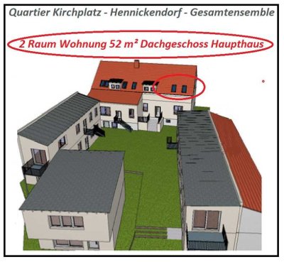 !! Sehr schöne 2 Raum DG Wohnung in Hennickendorf nahe Berlin zu verkaufen - 52m²