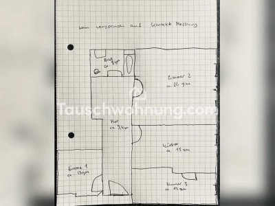Tauschwohnung: 3-Zimmer-Wohnung im Hinterhaus mit gemütlicher Wohnküche