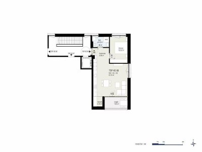 2-Zimmer-Dachgeschosswohnung mit südseitiger Loggia - Bezugsfertig
