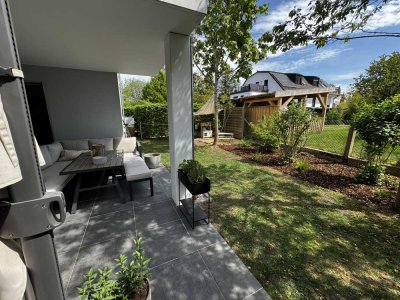 Stadthaus-Feeling, 4-Zi. Terrassen-Maisonette mit umlaufender Gartenoase