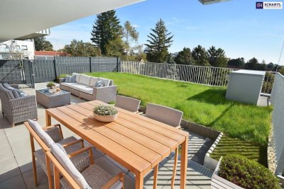 Geniale Gartenwohnung mit Fernblick - vier Zimmer - über 90 m² Freifläche und perfektem Grundriss!