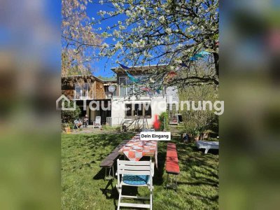 Tauschwohnung: Helle Souterrain-Wohnung mit Garten in Freiburg-Landwasser