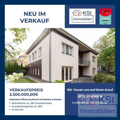 Exklusive Villa in Leutzsch mit Garten, 10 Zimmern, Sauna und Garage – ruhig und naturnah