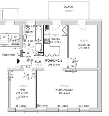 3 Zimmer - Küche - Bad - Balkon 
Erstbezug nach Kernsanierung