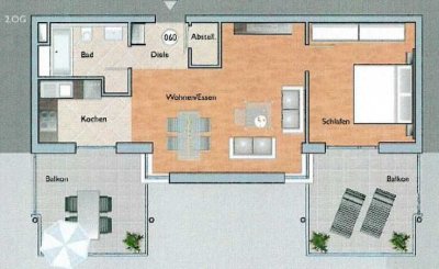 2-Zimmer-Wohnung mit zwei Balkonen und TG-Stellplatz in Karlsruhe