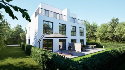 Meerbusch-Büderich,  beste 1a-Lage, modernes Stadthaus im Bauhaustil,