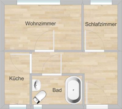 Gepflegte 2-Zimmer Wohnung im Erdgeschoss in Nürnberg-Pirckheimerstraße