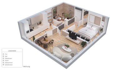 Schöne 2-Raum-Wohnung mit Blick ins Grüne am Ufer der Weissen Elster in Gera
