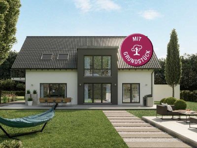 Hausbau mit Kern-Haus: Energieeffizient in die Zukunft mit einem Zweifamilienhaus (inkl. Grundstück)