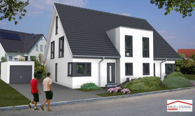 Neubau von einer Doppelhaushälfte in guter Wohnlage von Düsseldorf-Unterrath.