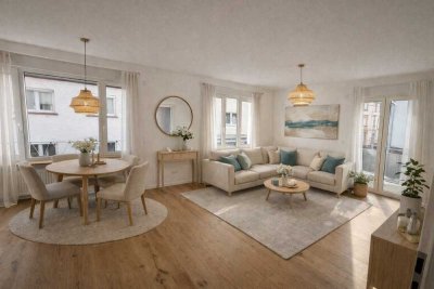 Maisonette frisch saniert: Helle und geräumige 5-Zimmer Wohnung über 2 Ebenen mit Balkon, neue EBK
