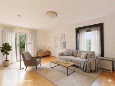 3-Zimmer-Wohnung mit eigenem Gartenanteil. großer Terrasse & Garage in Gaisburg