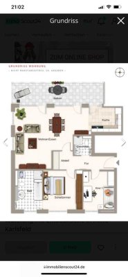 Geschmackvolle 3-Zimmer-Terrassenwohnung mit luxuriöser Innenausstattung mit Balkon in Karlsfeld