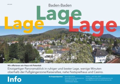 Villenanwesen mit Panoramablick in bester Wohnlage, Blick auf Berg Merkur mit Bergbahn