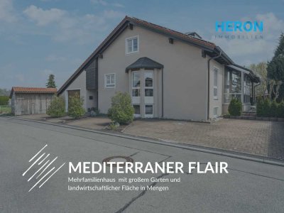 MEDITERRANER FLAIR - Mehrfamilienhaus  mit großem Garten und landwirtschaftlicher Fläche in Mengen