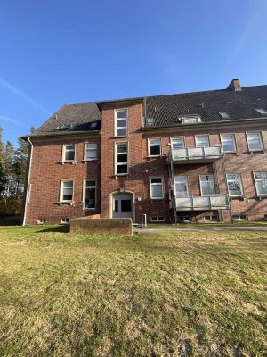 Wohnküche und zwei Zimmer mit Balkon im Hochparterre