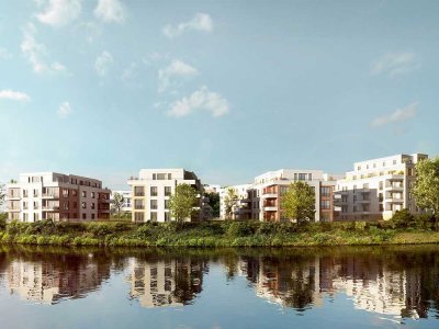 4-Zi.-Wohnung mit 2 Balkonen: Traumhaft schön am Wasser in grüner Umgebung mit idealer Anbindung