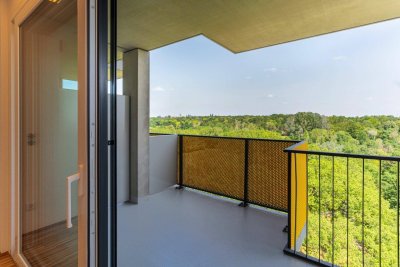 Singlewohnung mit Balkon und Blick in den grünen Kurpark - Concierge im Haus