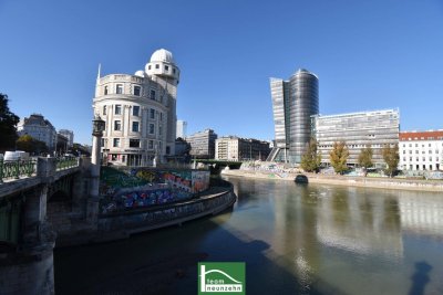 Stadtwohnung in Bestlage: direkt bei der Urania, Wien Mitte und Prater - 2.Zimmer mit Donaukanal-Blick