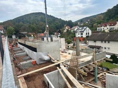 Leben Hoch 3 in Heidelberg-Ziegelhausen - Rohbauphase - Mehrfamilienhäuser