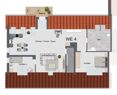 Top Sanierte DG-Wohnung mit Balkon!
