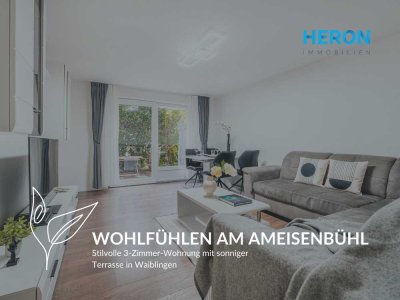 WOHLFÜHLEN AM AMEISENBÜHL – Stilvolle 3-Zimmer-Wohnung mit sonniger Terrasse in Waiblingen