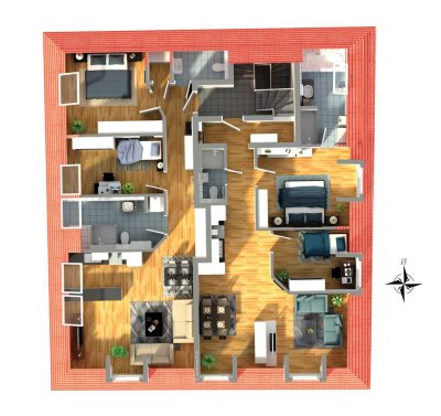 3 Zimmer Wohnung W7 im 1. DG links