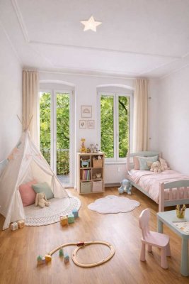 Stilvolle Altbauwohnung mit Balkon zum Innenhof – Wohnen mit Privatsphäre! EBK & ganze Etage!