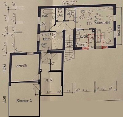 Großzügige 3-Zi.-Wohnung im 1.OG m. EBK, Balkon, Carport, Garage, Garten, Wi.Garten, Gewächshaus