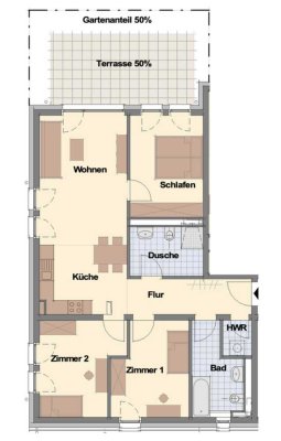 Moderne 4 Zimmer Wohnung mit Terrasse