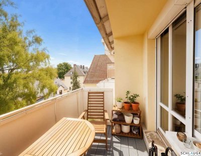 Wohnen auf 2 Etagen – 2-Zimmer-Maisonette mit Süd-West Balkon, zentral und ruhig gelegen
