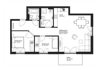 Zahlung bei Bezugsfertigkeit in 5 Montaen! Barrierefreie 3-Zimmer-Wohnung mit Balkon und 2 Bädern