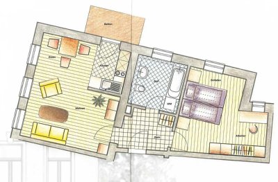 2-Zimmer-Idylle im Pieschener Kiez * mit Balkon und offener Küche * Denkmalschutzobjekt