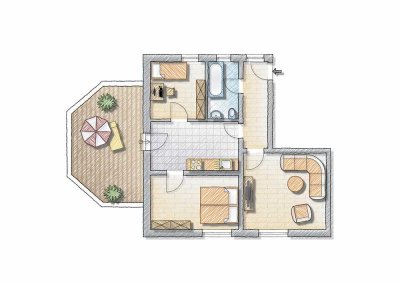 Wohnen mit Blick ins Grüne | 3 Raum Wohnung mit Balkon