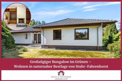 Großzügiger Bungalow im Grünen – Wohnen in naturnaher Bestlage von Stuhr-Fahrenhorst
