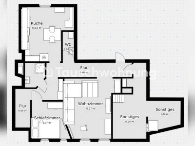 Tauschwohnung: 2 Zimmer Wohnung in der Wik + 1,5 extra Räume