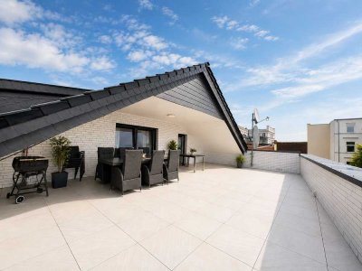 Außergewöhnliche Wohnung mit Sauna, großzügiger Dachterrasse und offenem Wohnkonzept