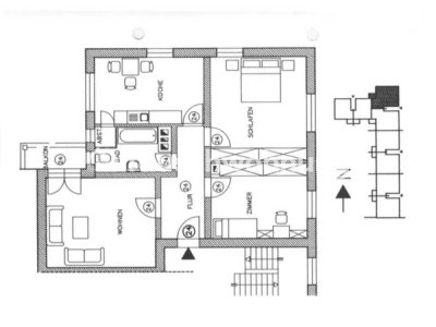Tauschwohnung: Schöne, zentrale 3 Zimmer mit Balkon im Herzen der Wiehre