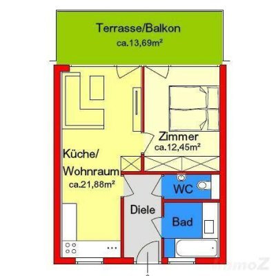 Provisionsfrei: moderne 2-Zimmerwohnung mit Terrassen-Balkon direkt bei FH-Joanneum - Eggenberg