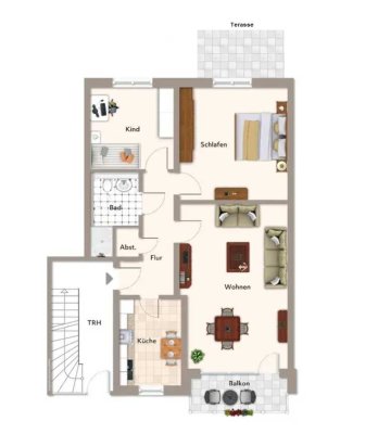 Barrierefreie 3-Zimmer Erdgeschosswohnung mit Balkon und Terasse in Rheinberg-Borth