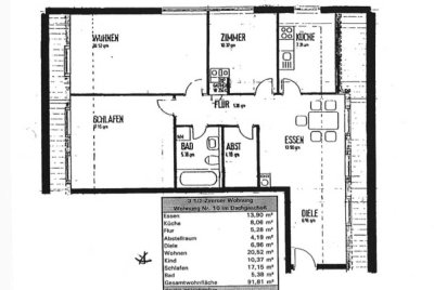 Schöne und modernisierte 3,5-Raum-Dachgeschosswohnung in Gerolzhofen