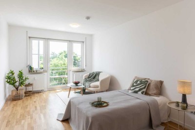 Bezugsfrei! Hochwertig renovierte 1-Zimmer-Wohnung mit Balkon & Stellplatz in Leipzig