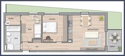 NEUBAU 3 Zimmer OG-Wohnung - Zentrales Wohnen - KfW 40 QNG gefördert!
