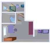 Von Privat: 1,5 Zimmer möblierte Wohnung auf Zeit (geeignet auch für WE Heimfahrer)