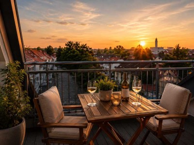 Über den Dächern von Nürnberg: 2-Zimmer-Dachgeschosswohnung mit Kamin, Dachloggia & Weitblick