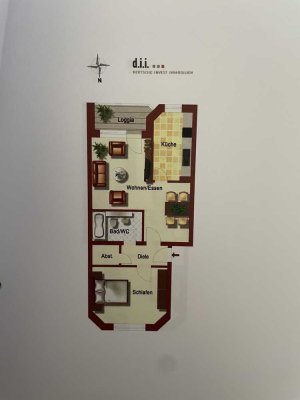 Sonnige, vollständig renovierte Dachgeschosswohnung mit TG-Stellplatz in Bonn Zentrum